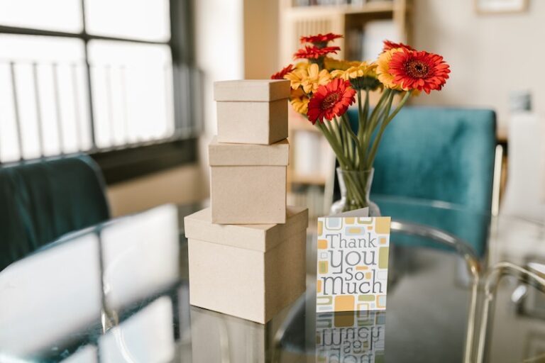 Boxes and Flowers with Thank You So Much Card