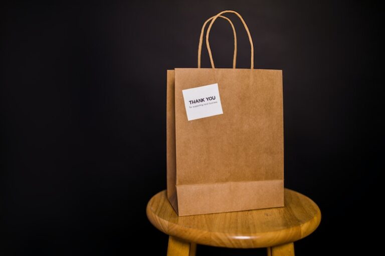 Brown Paper Bag with Thank You Sticker