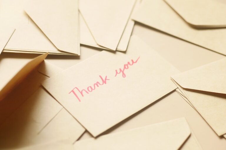 Cursive Thank You Text on Envelope