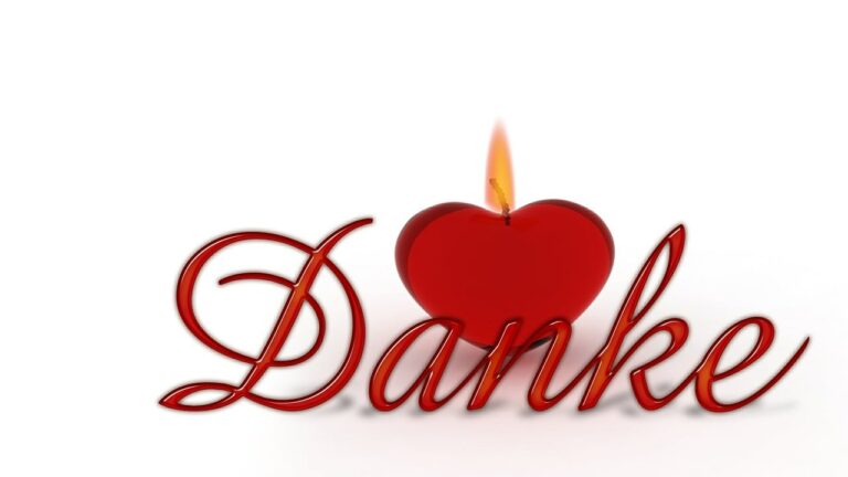 Danke Thank You Heart Candle