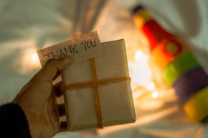 Gift with Thank You Note - Thank you pics