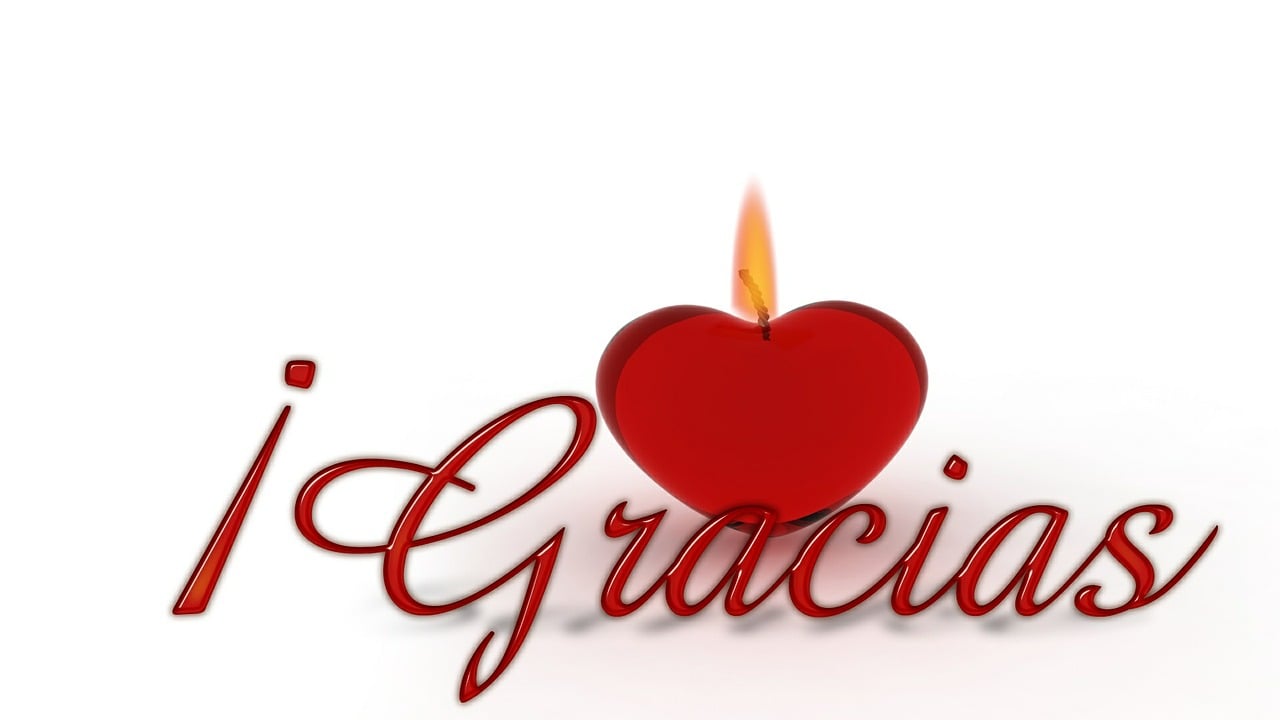 Gracias Thank you red candle
