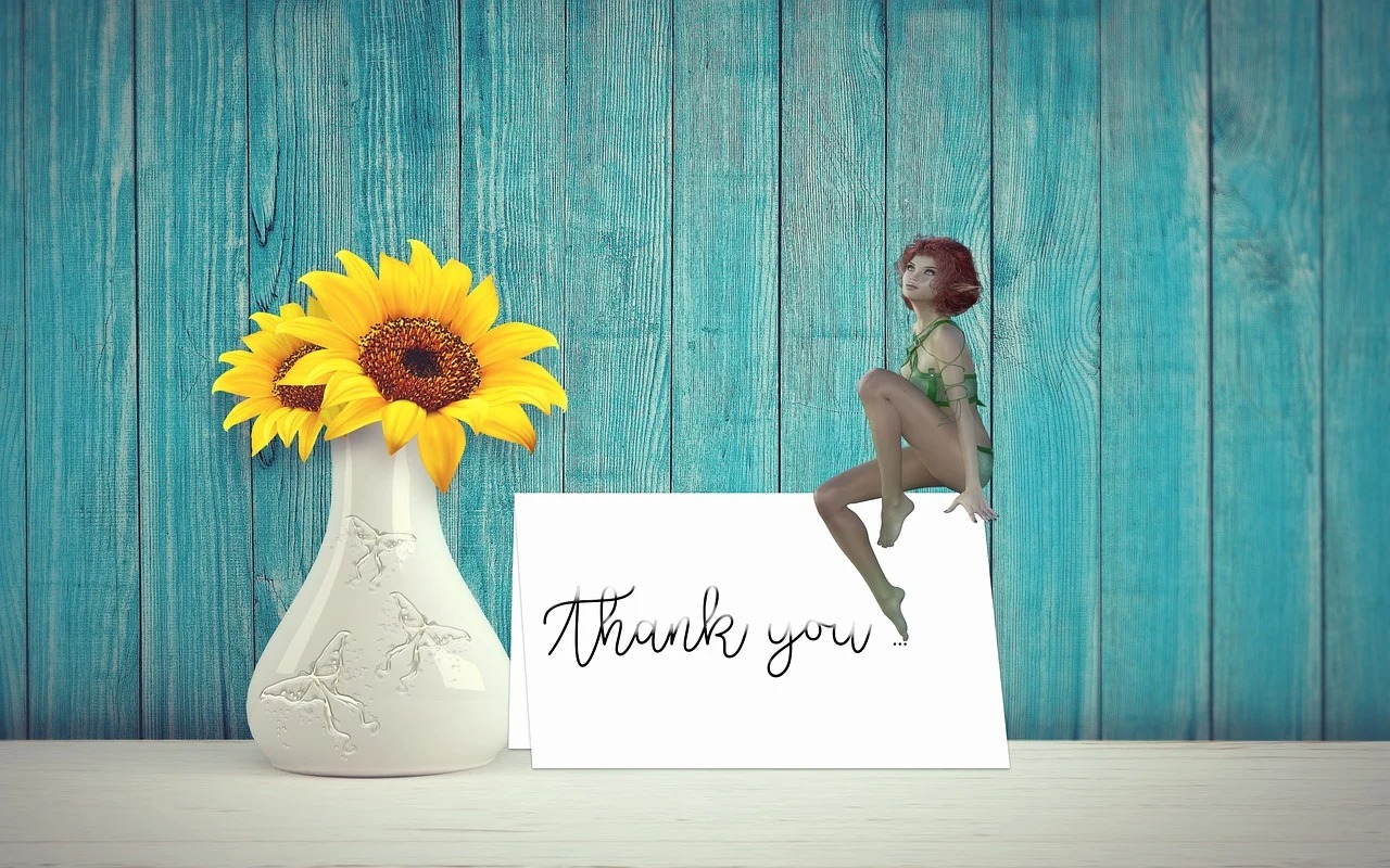 Thank You Card Sunflower Illustration