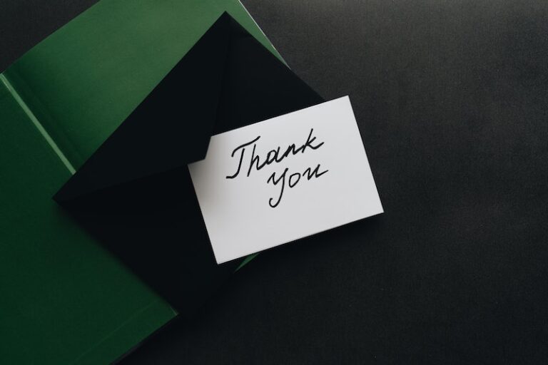 Thank You Card on Top of an Envelope