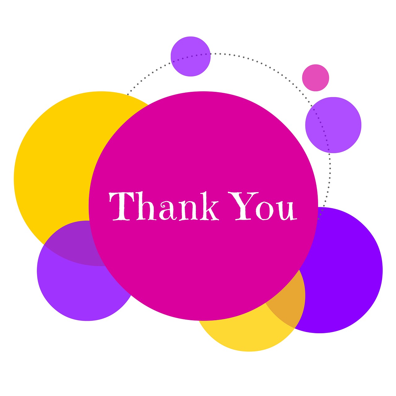 Thank You Message in Colored Bubbles
