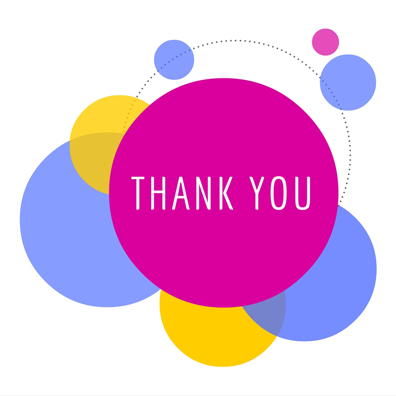 Thank You Message in Colorful Bubbles