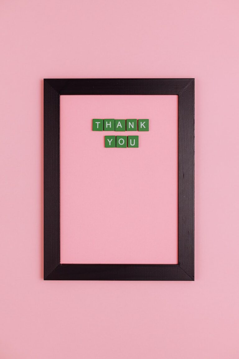 Thank You Text on Pink Background