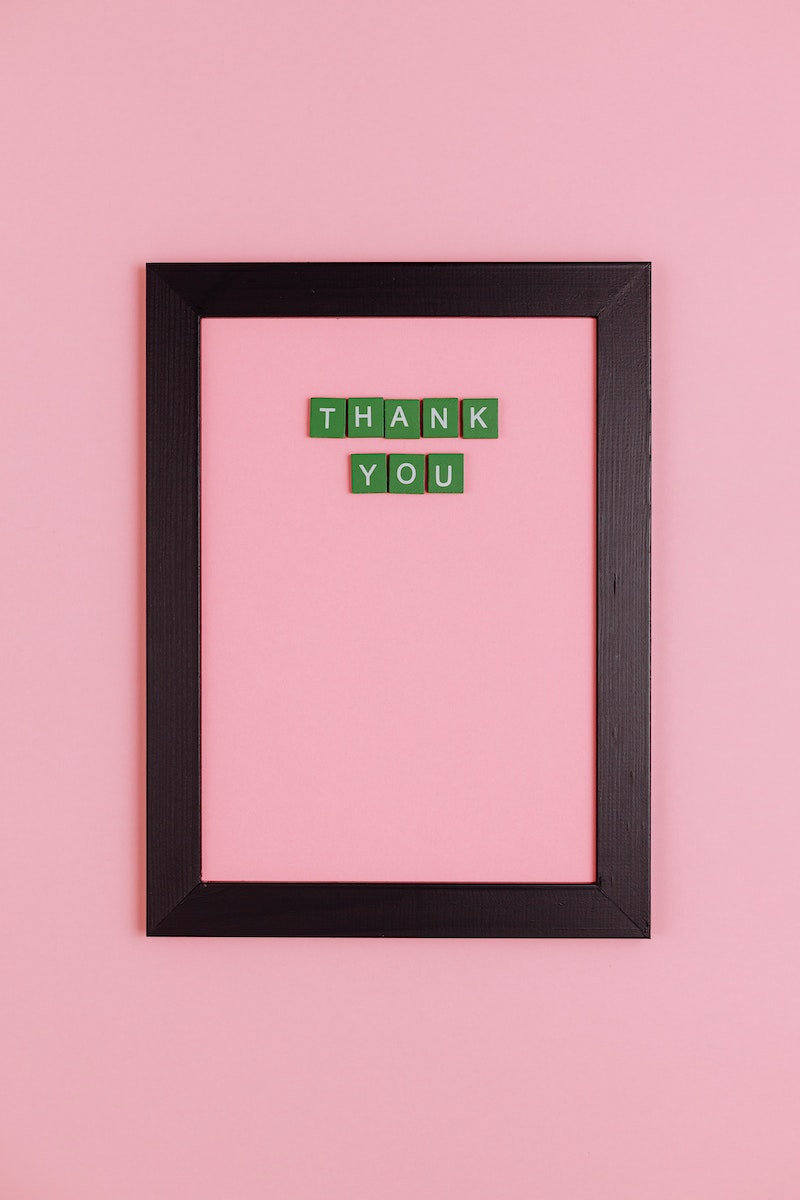 Thank You Text on Pink Background