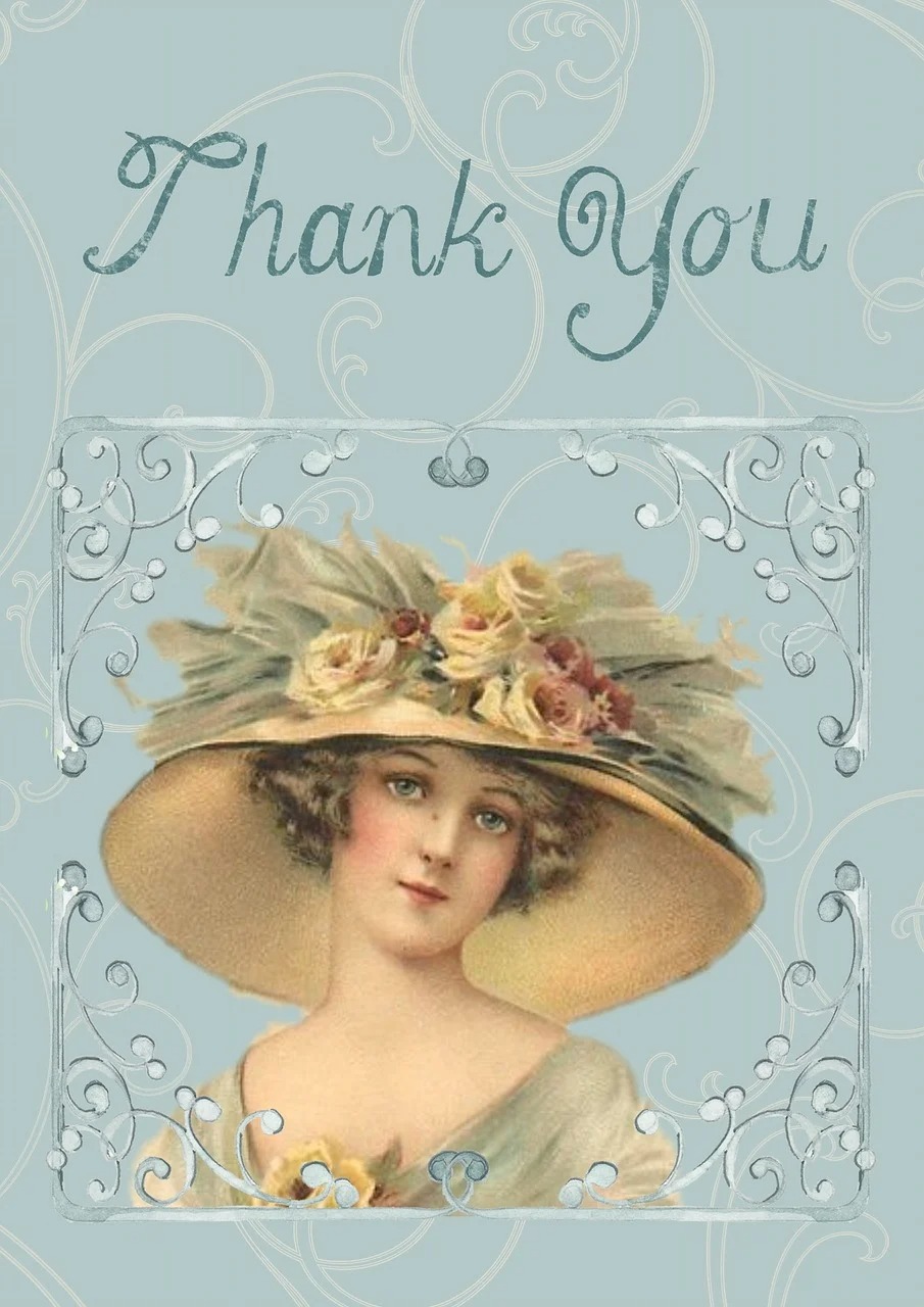 Thank You Vintage Greeting Card
