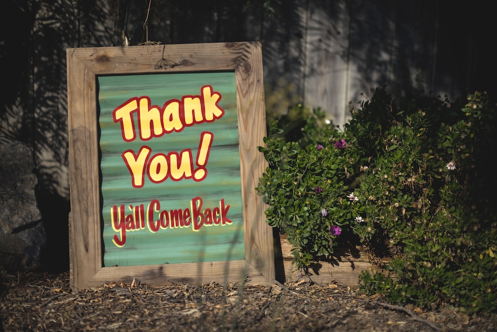 Thank You! Y’all Come Back Sign
