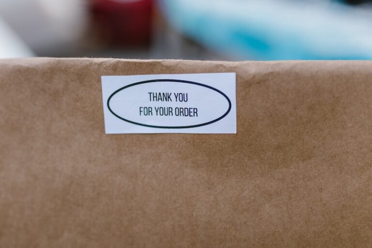 Thank you for your order sticker