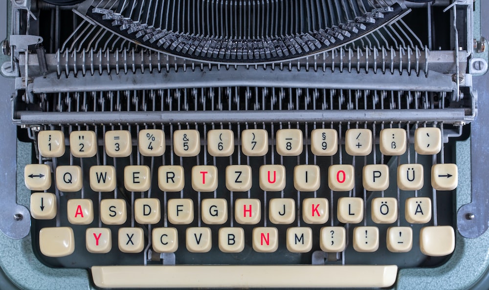 Typewriter with Thank You letters